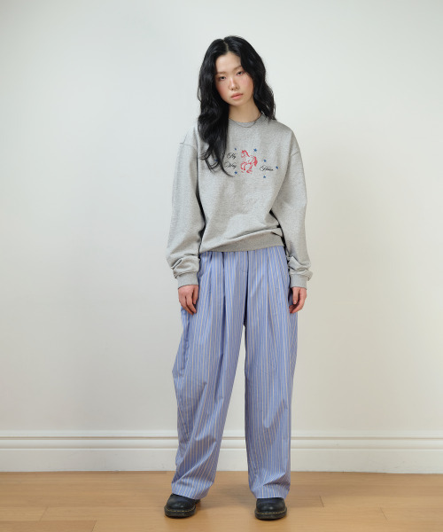 HOMEBODY THINGS(ホームバディ ティングズ)の「Stripe Pin-Tuck Pants (SKY BLUE)(その他パンツ・レディース・その他・FREE)」の5枚目の写真