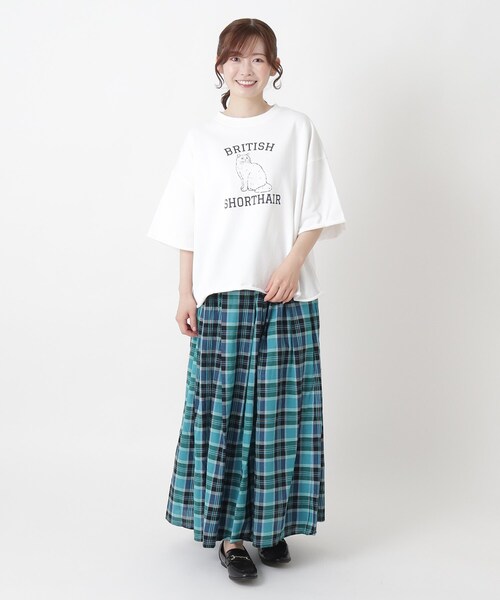one'sterrace(ワンズテラス)の「ミニ裏毛 プリントカットオフプルオーバー(Tシャツ/カットソー・レディース・ブラック系8/グレー系4/アイボリー系8・02)」の8枚目の写真