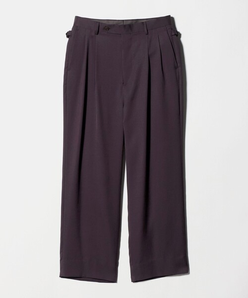 green label relaxing(グリーンレーベルリラクシング)の「FINE BASIC トリアセテート ウール 2P ワイド スラックス パンツ W4(スラックス・メンズ・ネイビー/ダークブラウン・L/M/XL)」の2枚目の写真