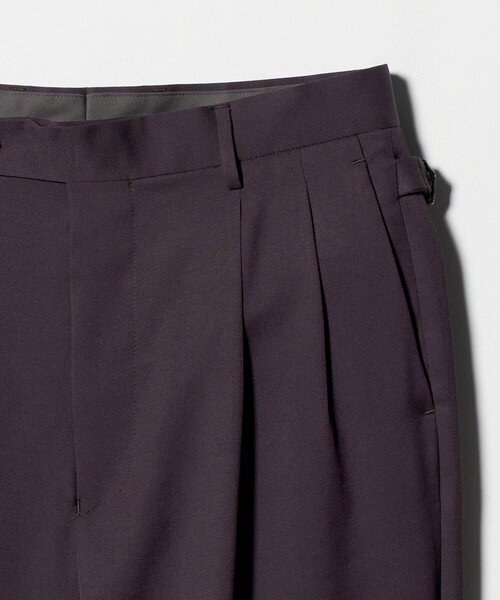 green label relaxing(グリーンレーベルリラクシング)の「FINE BASIC トリアセテート ウール 2P ワイド スラックス パンツ W4(スラックス・メンズ・ネイビー/ダークブラウン・L/M/XL)」の6枚目の写真