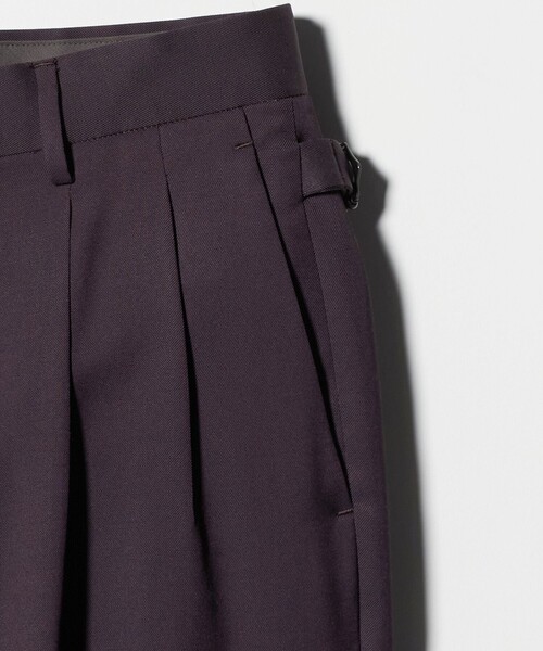 green label relaxing(グリーンレーベルリラクシング)の「FINE BASIC トリアセテート ウール 2P ワイド スラックス パンツ W4(スラックス・メンズ・ネイビー/ダークブラウン・L/M/XL)」の7枚目の写真