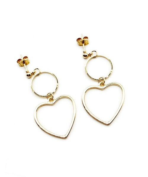 CARROLL（キャロル）の「CARROLL キャロル サークル＆ハートドロップデザインピアス（ピアス（両耳用）・レディース・シルバー/ゴールド・FREE）」の2枚目の写真