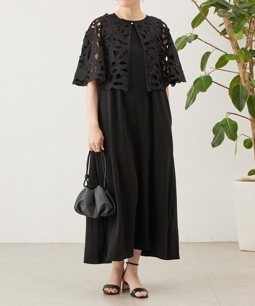 LIVETART(リヴェタート)の「ストレッチジョーゼットマキシワンピ(ワンピース・レディース・ブラック・1/0)」の10枚目の写真