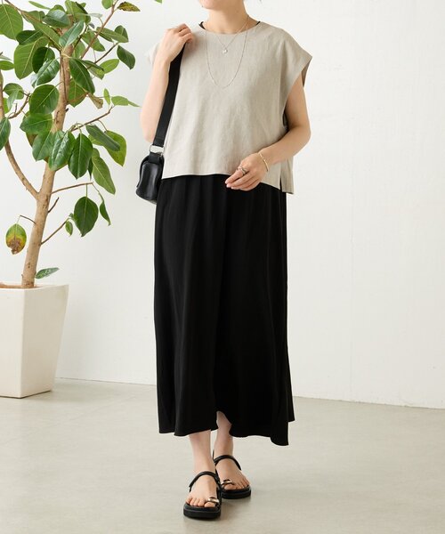 LIVETART(リヴェタート)の「ストレッチジョーゼットマキシワンピ(ワンピース・レディース・ブラック・1/0)」の13枚目の写真