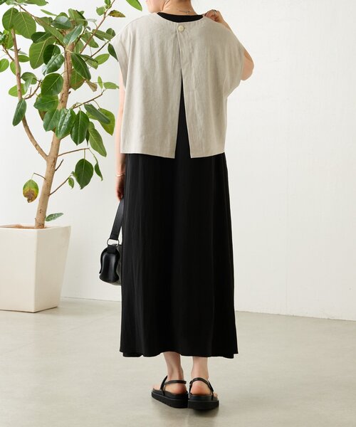 LIVETART(リヴェタート)の「ストレッチジョーゼットマキシワンピ(ワンピース・レディース・ブラック・1/0)」の14枚目の写真