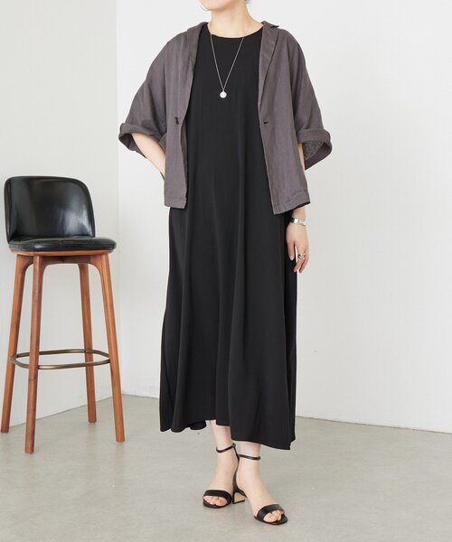 LIVETART(リヴェタート)の「ストレッチジョーゼットマキシワンピ(ワンピース・レディース・ブラック・1/0)」の17枚目の写真