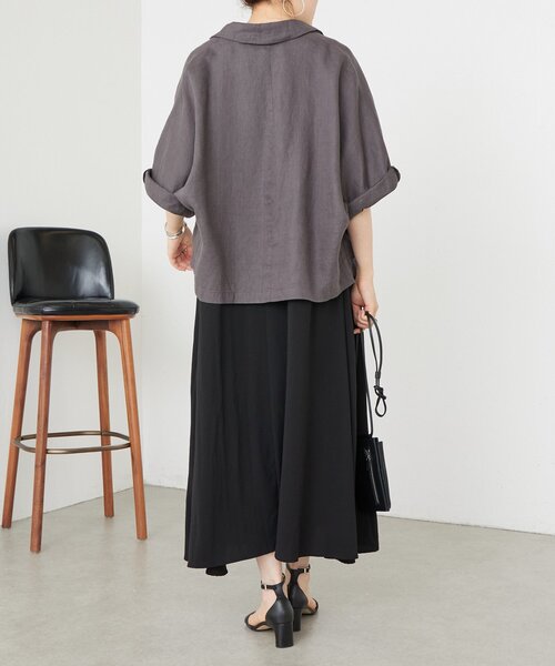 LIVETART(リヴェタート)の「ストレッチジョーゼットマキシワンピ(ワンピース・レディース・ブラック・1/0)」の18枚目の写真