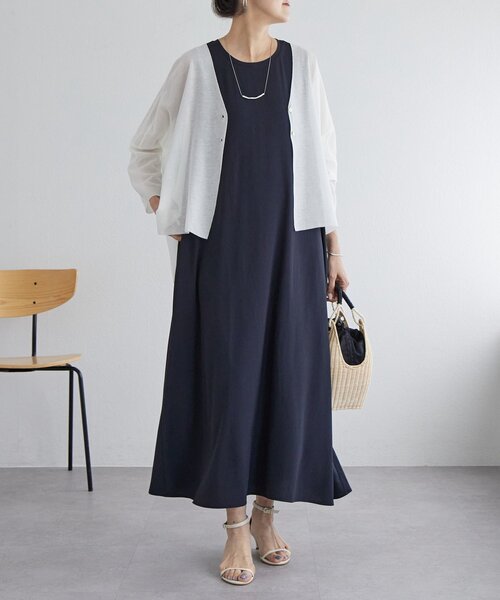 BEARDSLEY（ビアズリー）の「ストレッチジョーゼットマキシワンピ（ワンピース・レディース・ブラック/ネイビー・1/0/2）」の19枚目の写真