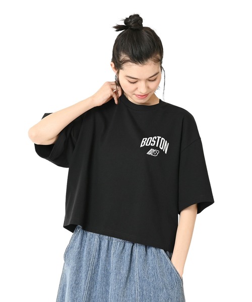 NEW BALANCE（ニューバランス）の「エンブロイダリードNBショートスリーブ（Tシャツ/カットソー・レディース・ミント/パープル/オフホワイト/ブラック・SMALL/MEDIUM/LARGE/X-LARGE）」の3枚目の写真
