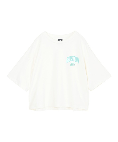 NEW BALANCE（ニューバランス）の「エンブロイダリードNBショートスリーブ（Tシャツ/カットソー・レディース・ミント/パープル/オフホワイト/ブラック・SMALL/MEDIUM/LARGE/X-LARGE）」の7枚目の写真
