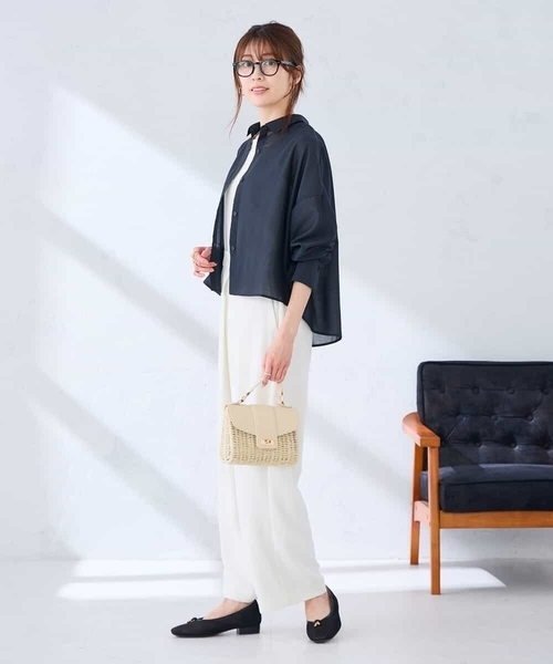 a.v.v(アーヴェヴェ)の「【洗える】ラップ風ワイドパンツ(その他パンツ・レディース・アイボリー・36/38)」の9枚目の写真