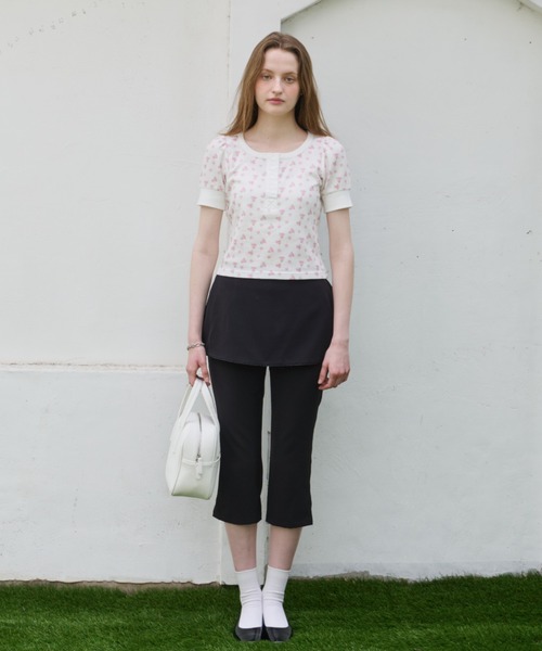 GIUNON(ジウノン)の「henley neck flower dot T / ヘンリーネックフラワードットTシャツ(Tシャツ/カットソー・レディース・ピンク・FREE)」の12枚目の写真