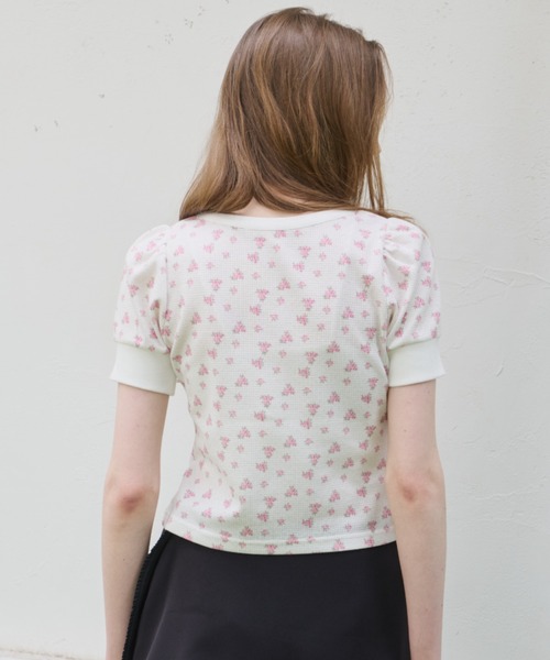 GIUNON(ジウノン)の「henley neck flower dot T / ヘンリーネックフラワードットTシャツ(Tシャツ/カットソー・レディース・ピンク・FREE)」の15枚目の写真