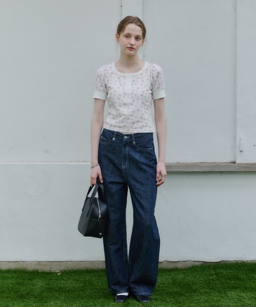 GIUNON(ジウノン)の「henley neck flower dot T / ヘンリーネックフラワードットTシャツ(Tシャツ/カットソー・レディース・ピンク・FREE)」の19枚目の写真