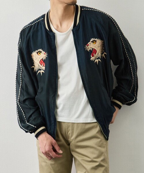 TAILOR TOYO（テーラートウヨウ）の「【TAILOR TOYO/東洋テーラー】ACETATE SUKA AGING MODEL TIGER HEAD（スカジャン・メンズ・ブラック・XXL/XL/L）」の2枚目の写真