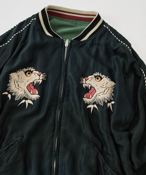 TAILOR TOYO（テーラートウヨウ）の「【TAILOR TOYO/東洋テーラー】ACETATE SUKA AGING MODEL TIGER HEAD（スカジャン・メンズ・ブラック・XXL/XL/L）」の7枚目の写真