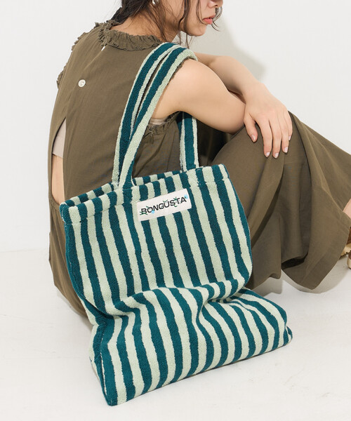 FREAK'S STORE(フリークスストア)の「BONGUSTA/ボングスタ NARAM TOTEBAG/ボングスタ トートバッグ(トートバッグ・レディース・グリーン/ブルー/ナチュラル/オフホワイト/ラベンダー/ピンク・ONE SIZE)」の4枚目の写真