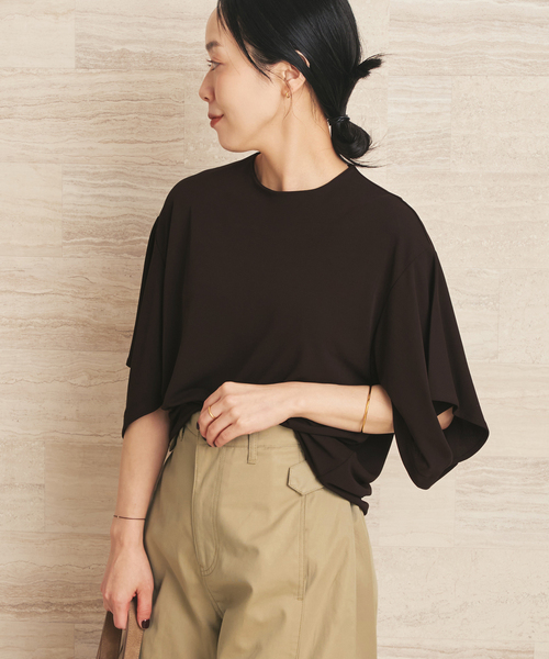 plage(プラージュ)の「NEPLA. / ネプラ SLIT SLEEVE TEEシャツ(Tシャツ/カットソー・レディース・ブラウン/ブラック・FREE)」の1枚目の写真