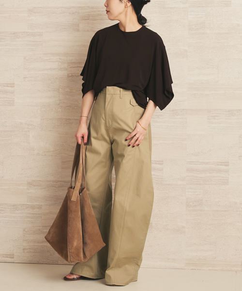 plage(プラージュ)の「NEPLA. / ネプラ SLIT SLEEVE TEEシャツ(Tシャツ/カットソー・レディース・ブラウン/ブラック・FREE)」の4枚目の写真