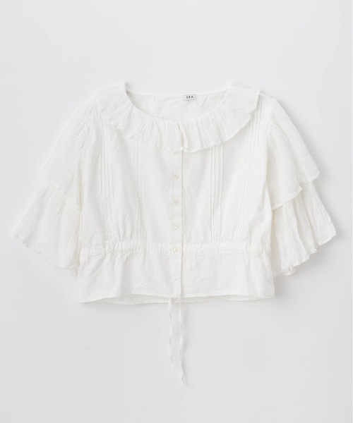SEA（シー）の「VINTAGE コットン JANE フリルブラウス（シャツ/ブラウス・レディース・ホワイト・ONE SIZE）」の10枚目の写真