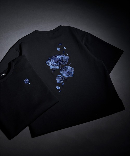 バックフラワー刺繍ポンチT（Tシャツ/カットソー）｜Ellno Loset