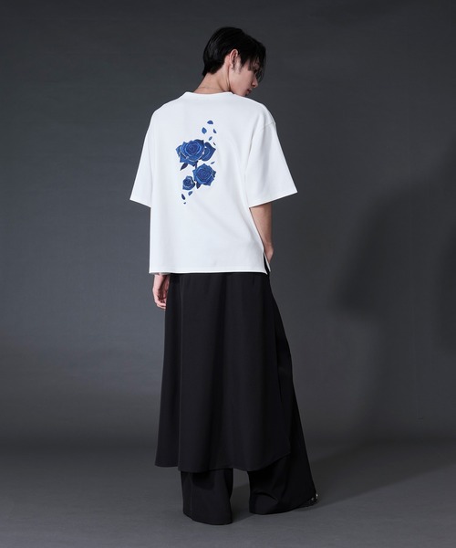 バックフラワー刺繍ポンチT（Tシャツ/カットソー）｜Ellno Loset