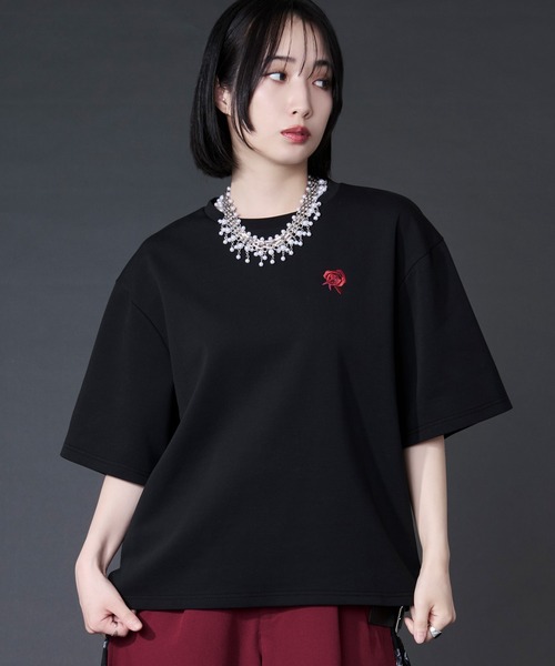 レオナール カットソー 半袖 ギャザー リボン フラワー刺繍 ライトブルー  L 楽天市場】レオナール（Tシャツ・カットソー｜トップス）：レディース