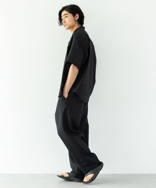 CRAFT STANDARD BOUTIQUE（クラフトスタンダードブティック）の「半袖リネン混セットアップ（セットアップ・メンズ・ベージュ/ブラック・L/M）」の4枚目の写真
