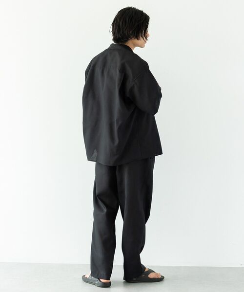 CRAFT STANDARD BOUTIQUE（クラフトスタンダードブティック）の「半袖リネン混セットアップ（セットアップ・メンズ・ベージュ/ブラック・L/M）」の5枚目の写真