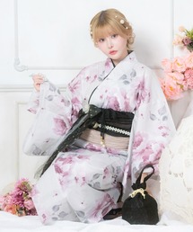 Retica（レティカ）の「浴衣セット レディース ホワイト グラデーション 牡丹 ガーリー ゆかた2点セット 浴衣 兵児帯（浴衣）」