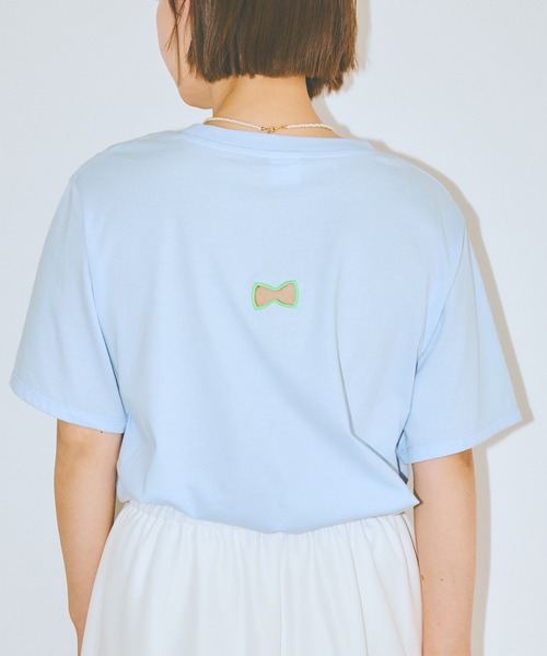 COLORME（カラーミー）の「【AKB48 伊藤百花 着用】バックリボン刺繍Ｔシャツ（Tシャツ/カットソー・レディース・ホワイト/ライトブルー・FREE）」の2枚目の写真