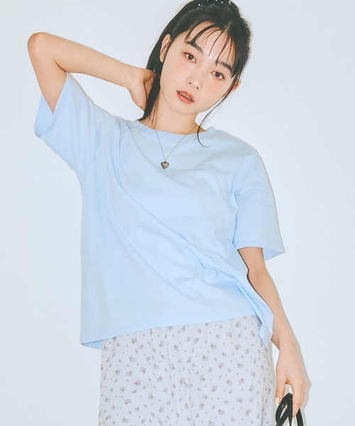 COLORME（カラーミー）の「【AKB48 伊藤百花 着用】バックリボン刺繍Ｔシャツ（Tシャツ/カットソー・レディース・ホワイト/ライトブルー・FREE）」の4枚目の写真