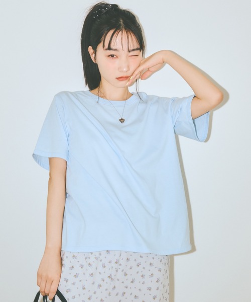 COLORME（カラーミー）の「【AKB48 伊藤百花 着用】バックリボン刺繍Ｔシャツ（Tシャツ/カットソー・レディース・ホワイト/ライトブルー・FREE）」の5枚目の写真