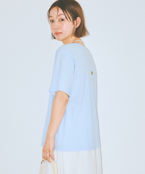 COLORME（カラーミー）の「【AKB48 伊藤百花 着用】バックリボン刺繍Ｔシャツ（Tシャツ/カットソー・レディース・ホワイト/ライトブルー・FREE）」の13枚目の写真