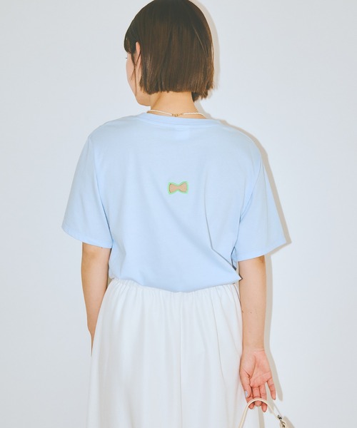 COLORME（カラーミー）の「【AKB48 伊藤百花 着用】バックリボン刺繍Ｔシャツ（Tシャツ/カットソー・レディース・ホワイト/ライトブルー・FREE）」の15枚目の写真