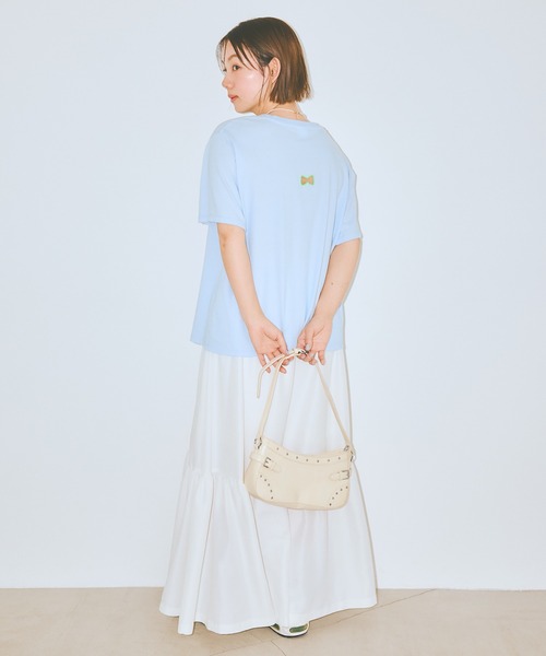 COLORME（カラーミー）の「【AKB48 伊藤百花 着用】バックリボン刺繍Ｔシャツ（Tシャツ/カットソー・レディース・ホワイト/ライトブルー・FREE）」の21枚目の写真