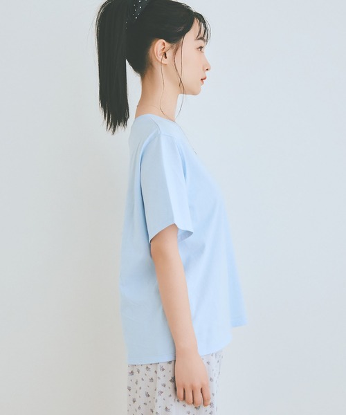COLORME（カラーミー）の「【AKB48 伊藤百花 着用】バックリボン刺繍Ｔシャツ（Tシャツ/カットソー・レディース・ホワイト/ライトブルー・FREE）」の9枚目の写真