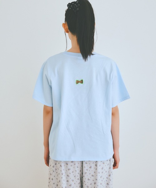 COLORME（カラーミー）の「【AKB48 伊藤百花 着用】バックリボン刺繍Ｔシャツ（Tシャツ/カットソー・レディース・ホワイト/ライトブルー・FREE）」の10枚目の写真
