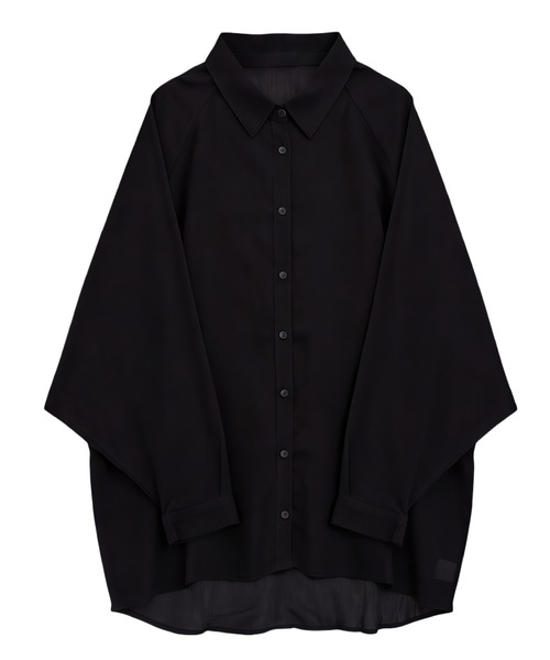 Sew loop(ソーループ)の「ビッグシルエットシアーシャツ(シャツ/ブラウス・レディース・ブラック/オフホワイト・L/M)」の7枚目の写真