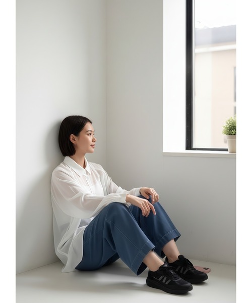 Sew loop(ソーループ)の「ビッグシルエットシアーシャツ(シャツ/ブラウス・レディース・ブラック/オフホワイト・L/M)」の17枚目の写真