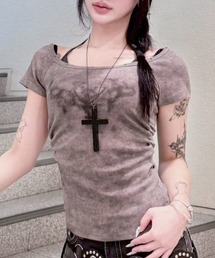 【nmtc+】Ink Layered Halter Neck Tee / 【エヌエムティーシープラス】インクレイヤードホルターネック半袖Tシャツ
