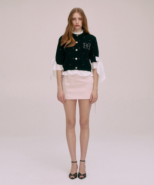 EIMY ISTOIRE(エイミーイストワール)の「PAPILLON EMBROIDERY ATTACHED CARDIGAN(カーディガン/ボレロ・レディース・グレー/ブラック・F)」の7枚目の写真