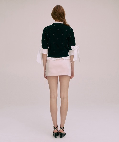 EIMY ISTOIRE(エイミーイストワール)の「PAPILLON EMBROIDERY ATTACHED CARDIGAN(カーディガン/ボレロ・レディース・グレー/ブラック・F)」の9枚目の写真