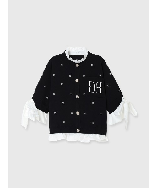 EIMY ISTOIRE(エイミーイストワール)の「PAPILLON EMBROIDERY ATTACHED CARDIGAN(カーディガン/ボレロ・レディース・グレー/ブラック・F)」の12枚目の写真