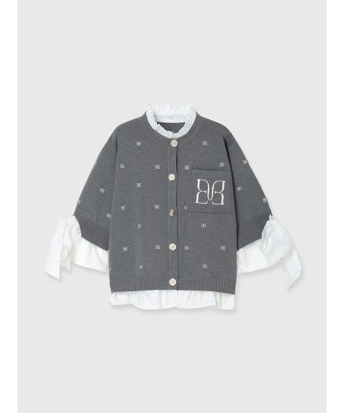 EIMY ISTOIRE(エイミーイストワール)の「PAPILLON EMBROIDERY ATTACHED CARDIGAN(カーディガン/ボレロ・レディース・グレー/ブラック・F)」の13枚目の写真