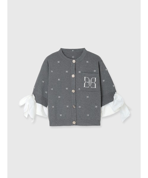 EIMY ISTOIRE(エイミーイストワール)の「PAPILLON EMBROIDERY ATTACHED CARDIGAN(カーディガン/ボレロ・レディース・グレー/ブラック・F)」の21枚目の写真