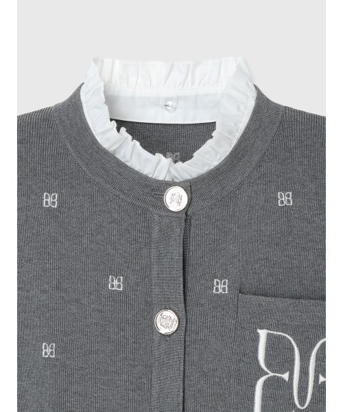 EIMY ISTOIRE(エイミーイストワール)の「PAPILLON EMBROIDERY ATTACHED CARDIGAN(カーディガン/ボレロ・レディース・グレー/ブラック・F)」の15枚目の写真