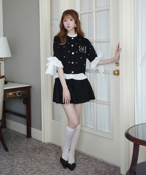 EIMY ISTOIRE(エイミーイストワール)の「PAPILLON EMBROIDERY ATTACHED CARDIGAN(カーディガン/ボレロ・レディース・グレー/ブラック・F)」の22枚目の写真