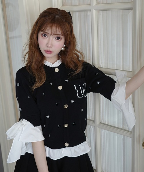 EIMY ISTOIRE(エイミーイストワール)の「PAPILLON EMBROIDERY ATTACHED CARDIGAN(カーディガン/ボレロ・レディース・グレー/ブラック・F)」の21枚目の写真
