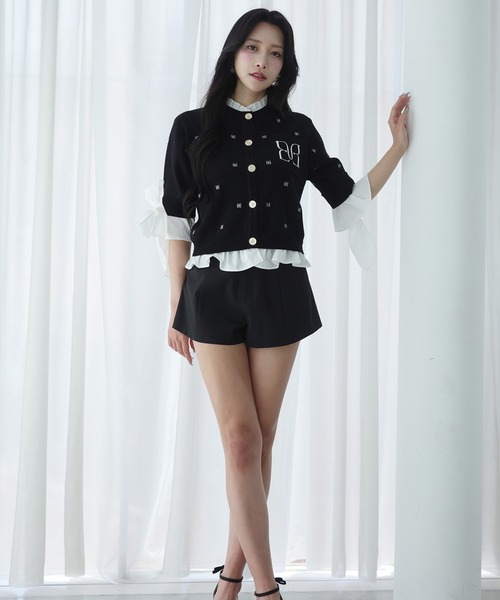 EIMY ISTOIRE(エイミーイストワール)の「PAPILLON EMBROIDERY ATTACHED CARDIGAN(カーディガン/ボレロ・レディース・グレー/ブラック・F)」の20枚目の写真